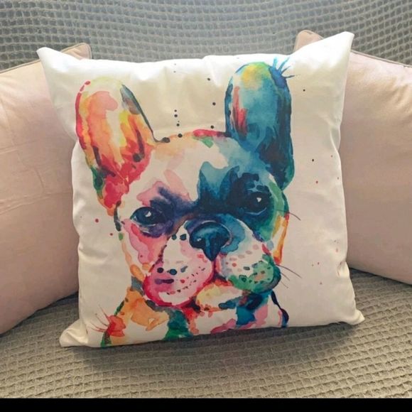 Dog Pattern Pop Art Colorful Bulldog Design Pillow Cover Pillowcase - Picture 6 of 7